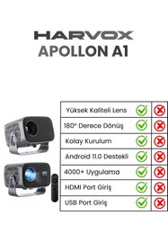 Resim Fırsat7 Taşınabilir Sinema Dizi Film Projeksiyon 1080P/2K/4K Ev Sineması Dahili Android 11, WiFi & Bluetooth 