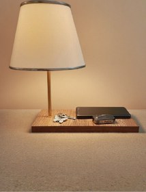 Resim 571 Store DEKORATİF MASA ABAJURU MDF AYAK KUMAŞ BAŞLIK 