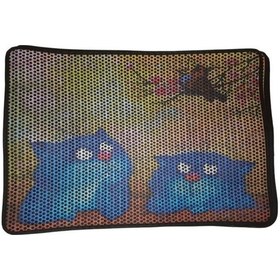 Resim Nanbell Büyük Elekli Çift Katlı Kedi Kumu Paspası 75x59 Cm Desenli No:13 