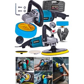 Resim Proxtech Yüksek Kalite 6 Kademeli Devirli Sünger Setli Zımpara Pasta Cila Büyük Polisaj Makinesi Ful Paket 