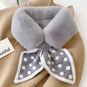 Resim Kadınlar İçin Kışlık Boyunluk - Şık Fiyonk Desenli Yumuşak Tüylü, Soğuk Hava Koşullarına Uygun Seyahat ve Günlük Kullanım için Lüks Moda Aksesuarı, Polka Noktalı Atkı, Premium Malzeme, Seyahat Vazgeçilmezi 