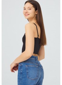 Resim Cottonhill Ayarlanabilir İnce Askılı Lazer Kesim Crop Büstiyer 3'lü Paket-5 Renkli-9 Çok Renkli 