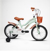 Resim Sarissa Vintage 16 Jant Çocuk Bisiklet 4 Ve 7 Yaş Çocuk Bisikleti Yeni Sezon Aksesuarlı Pastel Yeşil 