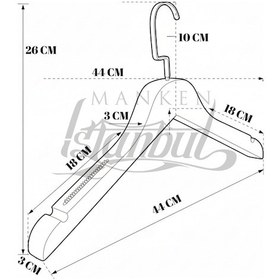 Resim Takım Elbise Askısı 44 Cm Siyah Masif Ahşap İtalyan Kancalı Business Class 10 Adet Diğer 
