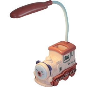 Resim Genel Markalar Sevimli Tren Figürlü Kalemlik ve Masa Lambası, Pembe, Eğlenceli ve Şık Tasarım 