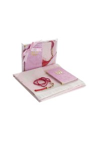 Resim Çeyizlik Seccade Seti Lüks İbadet Seti - Pembe Renk 