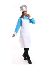 Resim Beyaz Renk Cepsiz Askılı Mutfak Önlüğü - Aşçı Önlüğü-Standart-Tek Parça 