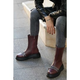 Resim Mio Gusto Bordo Zincirli Kadın Bot 