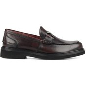 Resim Bordo Loafer Erkek Deri Ayakkabı 