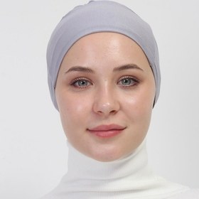 Resim Pratik Dikişsiz Bağlamalı Kaymayan Tesettür Bone Gri 