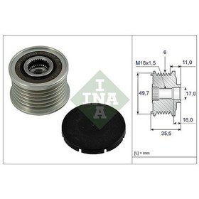 Resim Ina 535001610 - Alternator Kasnagı Mercedes W202 W203 Cl203 C209 