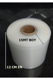 Resim Vakur Tırtıklı Rulo Vakum Poşeti- 12 Santim X 15 Metre - Çift Yüzeyi Gofrajlı (tırtıklı) 