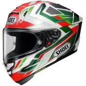 Resim Shoei X-Spirit Pro Escalate TC-4 Motosiklet Kaskı Beyaz - Kırmızı - Yeşil 