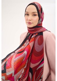 Resim Silk Home Urban Hours Lora Desen Koyu Siyah Mayda Şal 190x70 Çok Renkli 