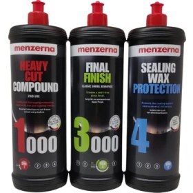 Resim Menzerna 1000- 3000 Sealingwax Kalın Pasta Hare Boya Koruma Seti 1 Lt 