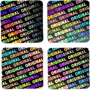 Resim 200 adet/500 adet Boşluk Güvenlik Karartma Önleyici Orijinal Lazer Hologram Etiketler, 15x15mm Gümüş Su Geçirmez Ambalaj Mühür Etiketleri Kutular, Zarflar, Sertifikalar, Kartlar, Çantalar için 