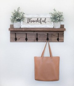 Resim Halevia Ahşap Klasik Duvar Askılık. Ceviz 