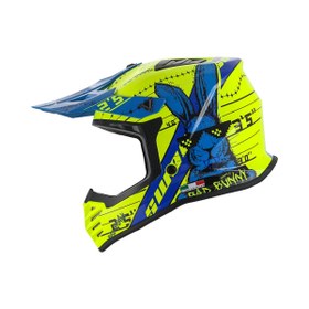 Resim Fullface Kask Sway Sw-618 Bunny (Sarı-Mavi) 