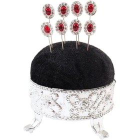 Resim Numetal 8 Li Bordo Yakut Taşlı Eşarp İğnesi. Şal İğnesi. Türban İğnesi. Başörtü İğnesi. Eşarp Ve Şal İğnesi. Gümüş 