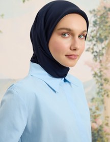 Resim Floş Viskon Düz Eşarp Lacivert - STD 