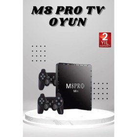 Resim M8 Pro Mini 2.4g 10K Ultra Hd 64 GB Tv Box Android Tv Game Box 2 Adet Oyun Konsolu 