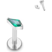 Resim İherag23 Astm F136 Titanyum Piercing Küpe, Dudak, Kulak, Burun Ve Göbek İçin, Cz Süslemeli, Daith Ve Tragus Uyumlu Gül Altın Renk Whıte 