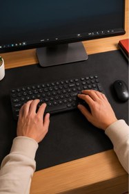 Resim Torima Kablosuz Q Klavye Mouse Seti Retro Daktilo Görünümlü TMK07 Siyah 