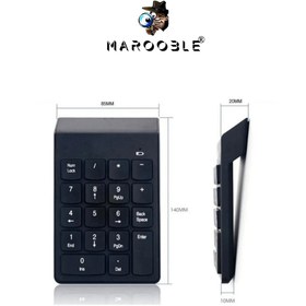 Resim Marooble 2.4ghz Kablosuz Wireless Numpad 18 Tuşlu Taşınabilir Küçük Boyutlu Dijital Klavye Numeric Keypad 