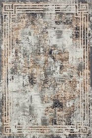 Resim Mavi Çerçeveli Modern Geometrik Etnik Eskitme Desenli Boho Makinada Yıkanabilir Hafif Hav Toz Vermez Leke Tutmaz Kaymaz Taban Dijital Makine Baskı Halı Oturma Odası Salon Yolluk Koridor Mutfak Halısı 