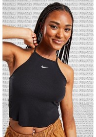 Resim Nike Essential Cami Tight Fit Tank Top Black Likralı Fitilli Askılı Kadın Atlet Siyah 