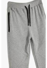 Resim Koton Erkek Çocuk Jogger Eşofman Altı Basic Beli Bağlamalı Cep Detaylı Gri 