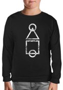 Resim Squid Game - Logo Brush Siyah Çocuk Sweatshirt 