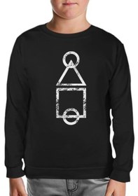 Resim Squid Game - Logo Brush Siyah Çocuk Sweatshirt 