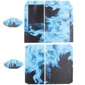 Resim Suntek Playstation 4 Konsol Kontrolör İçin Mavi Alevli Cilt Sticker Çıkartması Seti 