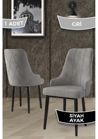 Resim Canisa Trex Serisi 1.sınıf Babyface Kumaş Gri Sandalye Siyah Metal Ayak Sandalye Gri Ayakları Siyah 