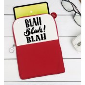 Resim Bk Gift Blah Blah Blah Tasarımlı Taşınabilir Koruyucu Tablet Kılıfı & Organizer Çanta - Kırmızı-1 