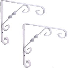 Resim Eym 2 Adet Burgulu 20 x 25 cm Dekoratif Raf Altı Ayağı Konsol Beyaz 