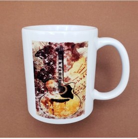 Resim Vintage Tasarım Gitar Baskılı Kupa Diğer 