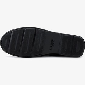 Resim Valentino Erkek Hakiki Deri Siyah Loafer Ayakkabı VLM7031 - 4 
