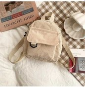 Resim Luckydog Mini Sırt Çantası - Kadın Ve Genç Kızlar İçin Moda Okul Çantası Bej Bej 