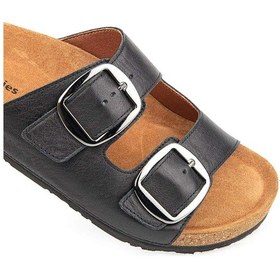 Resim Hush Puppies Chioma 625210 Hakiki Deri Kadın Terlik Siyah Siyah 