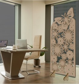 Resim Liar Dekor Liar Ahşap Seperatör (Paravan) - KSP-222 - (10 mm) - (59 cm x 139 cm) - (Ham) 