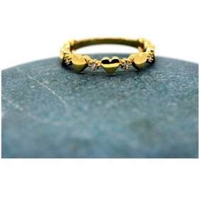 Resim Kalp Sadakat Yemini (Pırlanta)Taşlı 14 Ayar Altın Sıralı Alyans Y 