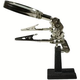 Resim GOXAWEE Ayarlanabilir Metal Destek Aracı, Büyüteçli - Üçüncü El Kaynak Destek İstasyonu, Çift Kelepçeler, Sağlam Taban, 360 Derece Ayarlanabilir, Kaynaklama, Beading ve Takı Yapımı Aracı için İdeal. 