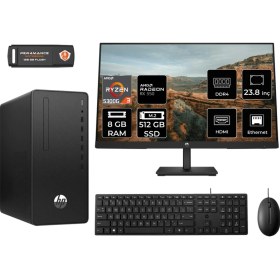Resim Hp 295 G9 Amd Ryzen 3 5300G 8gb 512GB SSD RX550/4GB 23.8" Fhd Monitör Fdos 6D391EA Masaüstü Bilgisayar & Per4 USB Bellek 6D391EAMNT1302 