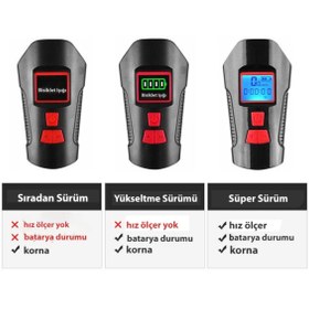 Resim DailyLink Bisiklet Işık Korna Lcd Hız Göstergesi Su Geçirmez Fener 