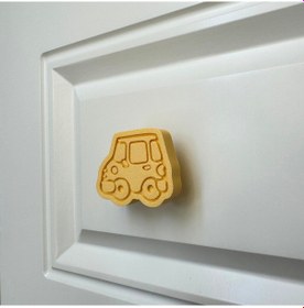 Resim Pomerol Sarı Araba Dolap Kulpu - Çocuk, Mutfak Ve Banyo Dolapları İçin Eğlenceli Ve Şık Mobilya Kulplu 