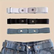 Resim 1 Görünmez Esnek Bel Kemerli Rahat Unisex Pantolon, Büyük Değişim Bel Büzgücü, Konforlu Kot Pantolon 