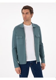 Resim Cacharel Mint Regular Fit Tam Fermuarlı Triko Hırka 