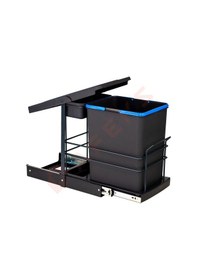 Resim Pyramıth P9155 Teleskopik Raylı Çöp Kovası 16 + 1 Litre Antrasit Antrasit - Gri 